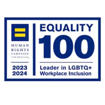 Human Rights Campaign 2023-2024 Equality 100 Leader in LGBTQ+ Workplace Inclusion